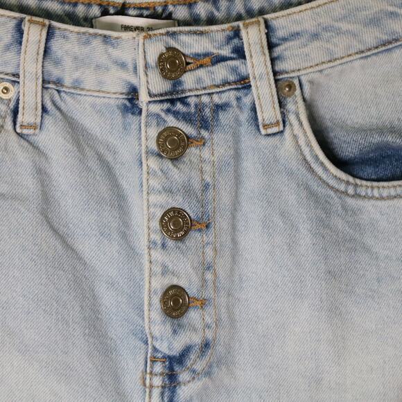 Light Blue Denim Cutoff Shorts Size 27‎ Button Fly Distressed - Picture 4 of 7